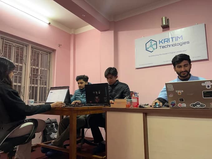 Kritim Technologies team in the office