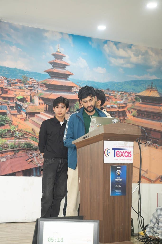 Max presenting at Texas International College